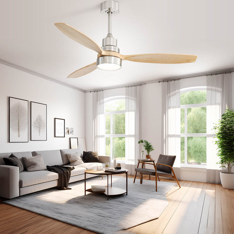 Sofucor KBS-52K076 52 Inch Ceiling Fan With Light Remote Wood Blades