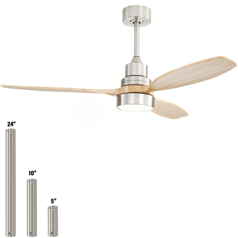 Sofucor KBS-52K076 52 Inch Ceiling Fan With Light Remote Wood Blades