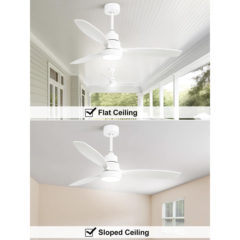 Sofucor KBS-52K076 52 Inch Ceiling Fan With Light Remote Wood Blades