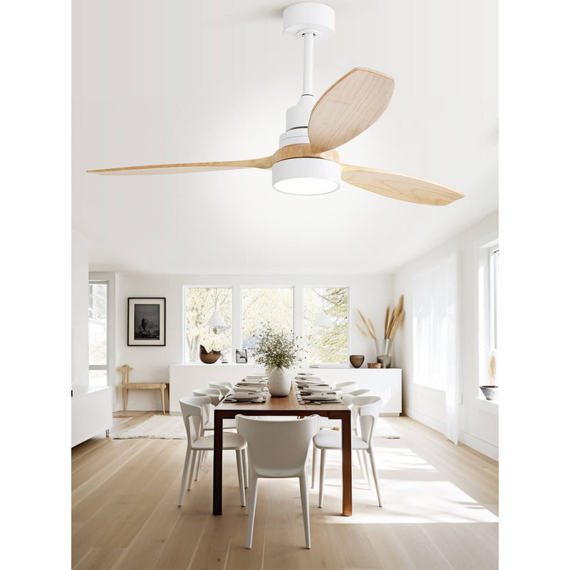 Sofucor KBS-52K076 52 Inch Ceiling Fan With Light Remote Wood Blades