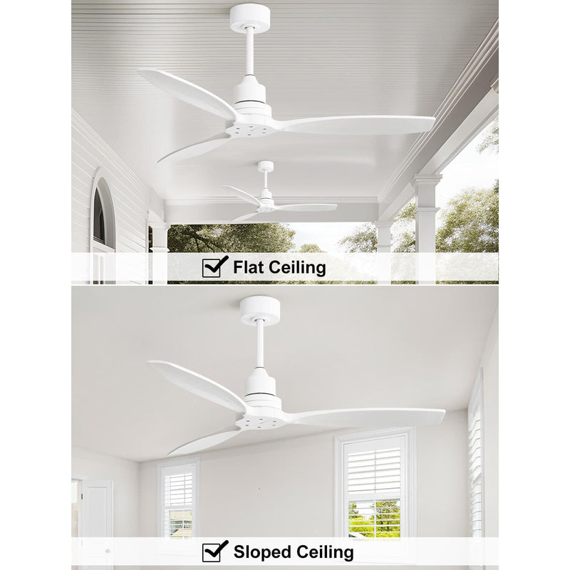 Sofucor KBS-52K076 52 Inch Ceiling Fan No Light Wood Blades Remote Control