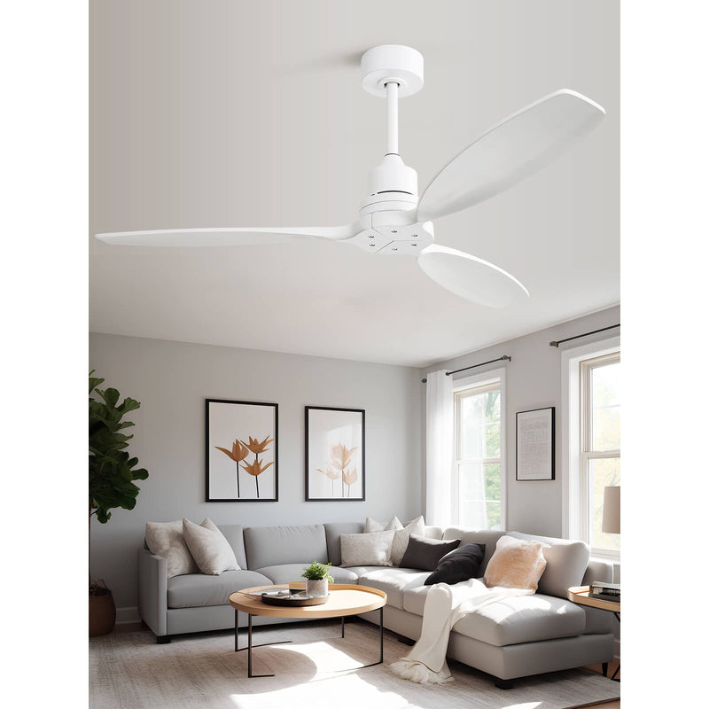 Sofucor KBS-52K076 52 Inch Ceiling Fan No Light Wood Blades Remote Control