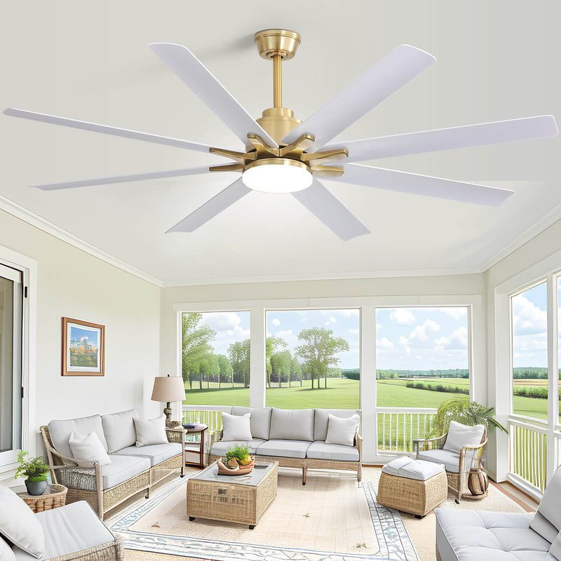 Sofucor 66 Inch Smart Ceiling Fan With Light Remote 8 ABS Blades Works With Phone