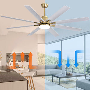 Sofucor 66 Inch Smart Ceiling Fan With Light Remote 8 ABS Blades Works With Phone