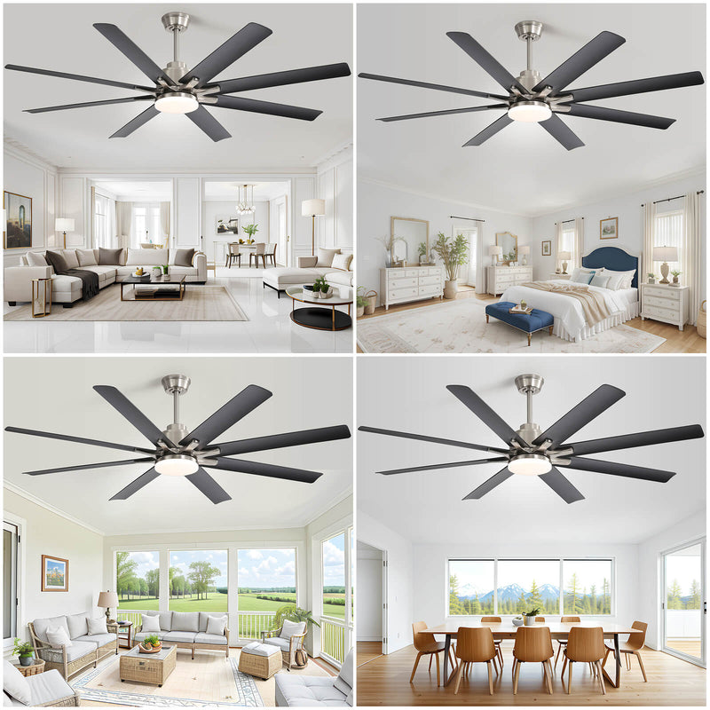 Sofucor 66 Inch Smart Ceiling Fan With Light Remote 8 ABS Blades Works With Phone