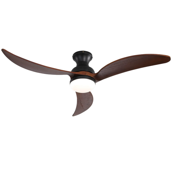 Sofucor KBS-52K034 52 Inch Low Profile Flushmount Smart Ceiling Fan With Light Remote