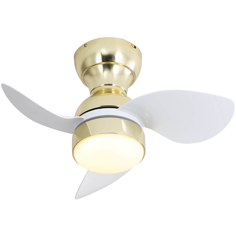 Sofucor 22 Inch Low Profile Flushmount Ceiling Fan With Light Remote