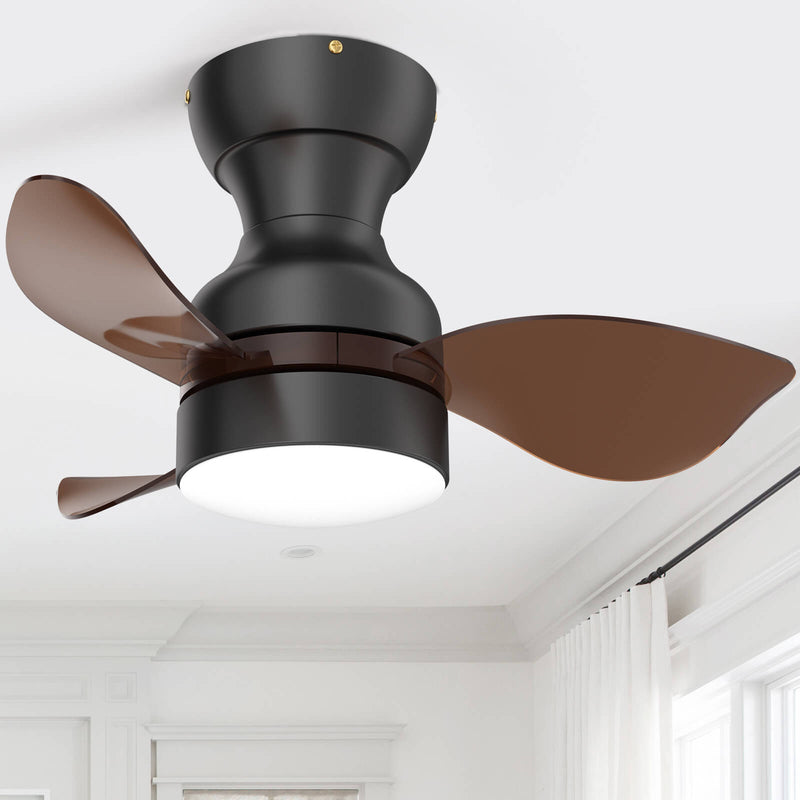 Sofucor 22 Inch Low Profile Flushmount Ceiling Fan With Light Remote