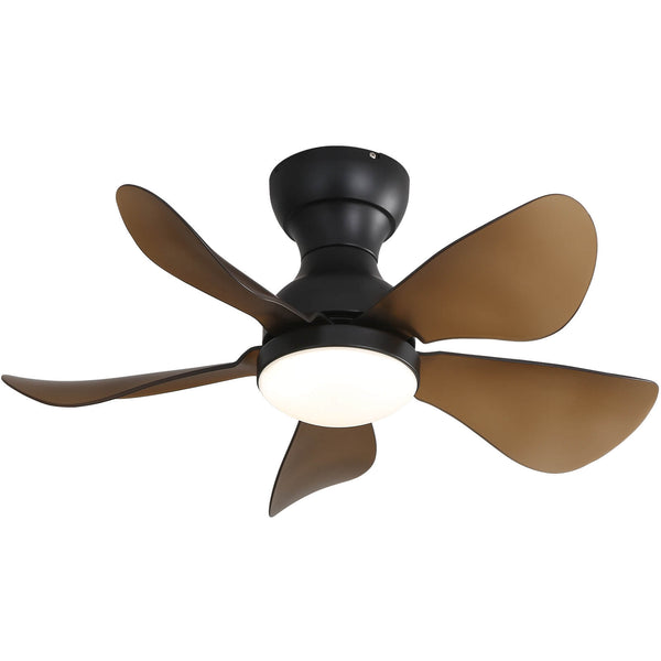 Sofucor 5-Blades 29 Inch Low Profile Flushmount Ceiling Fan With Light Remote