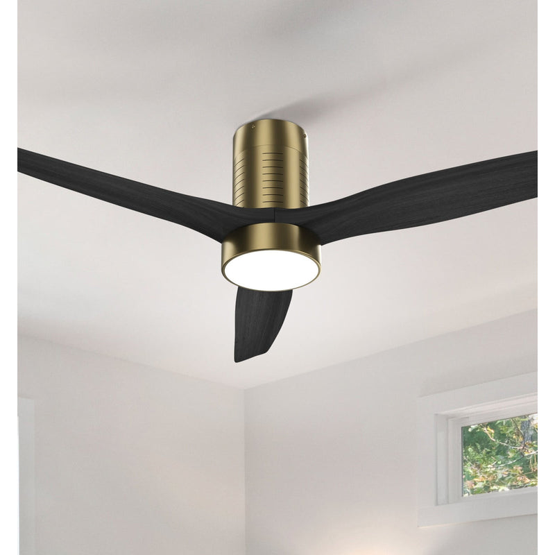 Sofucor KBS-52245-SN 52'' Low Profile Flush Mount Ceiling Fan With Light Remote Control