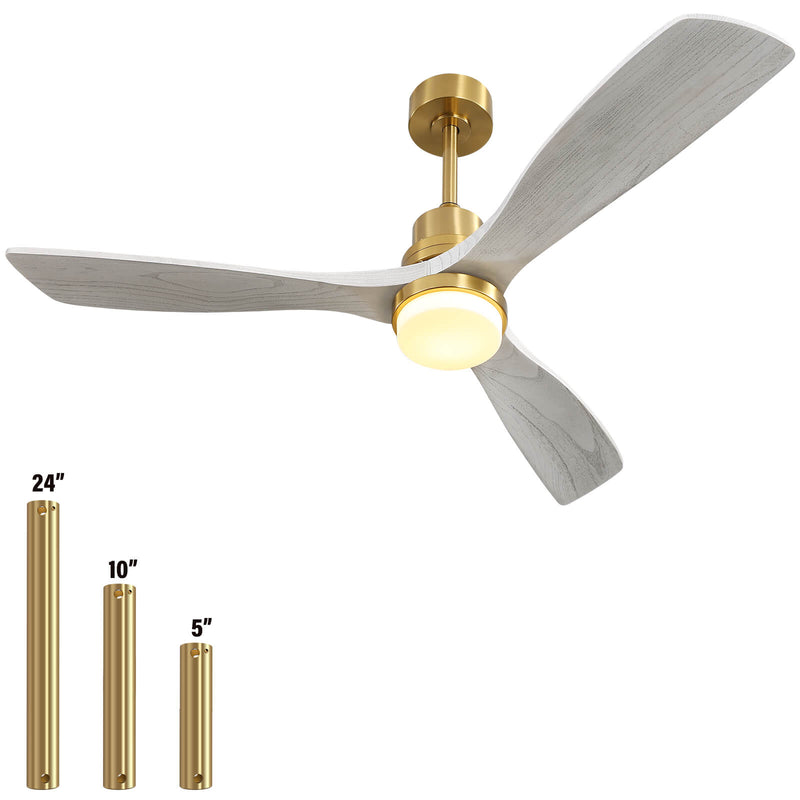 Sofucor KBS-5247-BG 3-Blades 52‘’ Ceiling Fan With Light Remote Control DC Motor