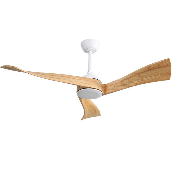 Sofucor KBS-52K012-WD 52‘’ Ceiling Fan No Light With Remote Irregular Wood Blades