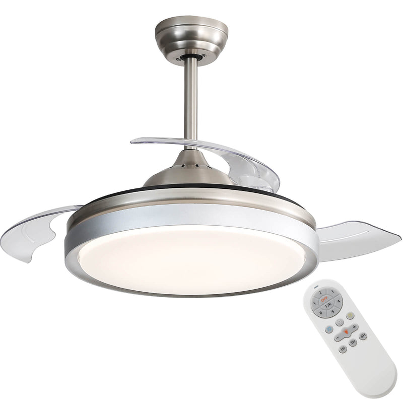 Sofucor 42'' Ceiling Fan With Retractable Blades LED Light