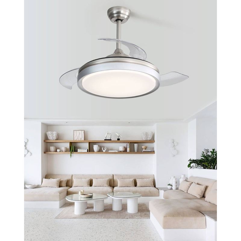 Sofucor 42'' Ceiling Fan With Retractable Blades LED Light